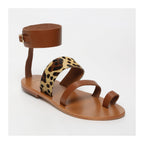 White Sun - Sandalias de dedo Mazda - Camel y leopardo - Mujer