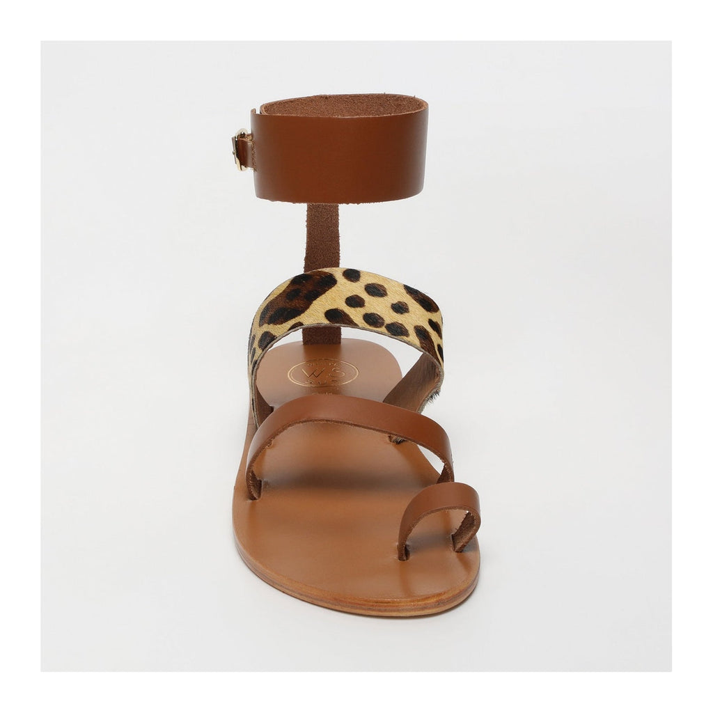 White Sun - Sandalias de dedo Mazda - Camel y leopardo - Mujer
