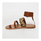 White Sun - Sandalias de dedo Mazda - Camel y leopardo - Mujer