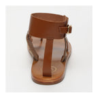 White Sun - Sandalias de dedo Mazda - Camel y leopardo - Mujer