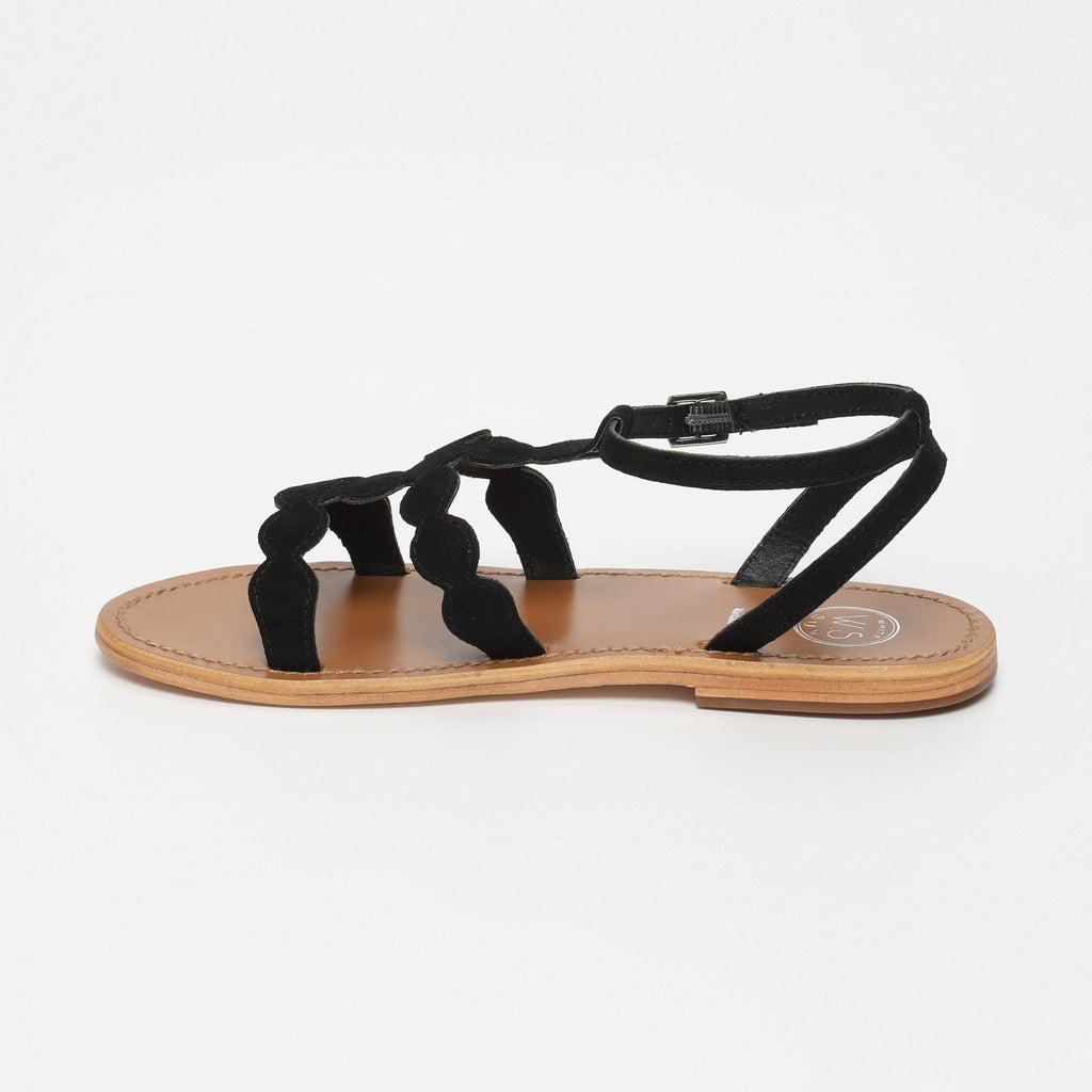 White Sun - Sandales Thuja - Black Goat Suede - Black