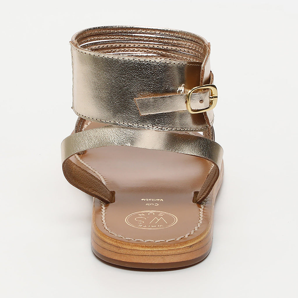 White Sun - Sandales Angeline - Gold Goat Leather - Doré
