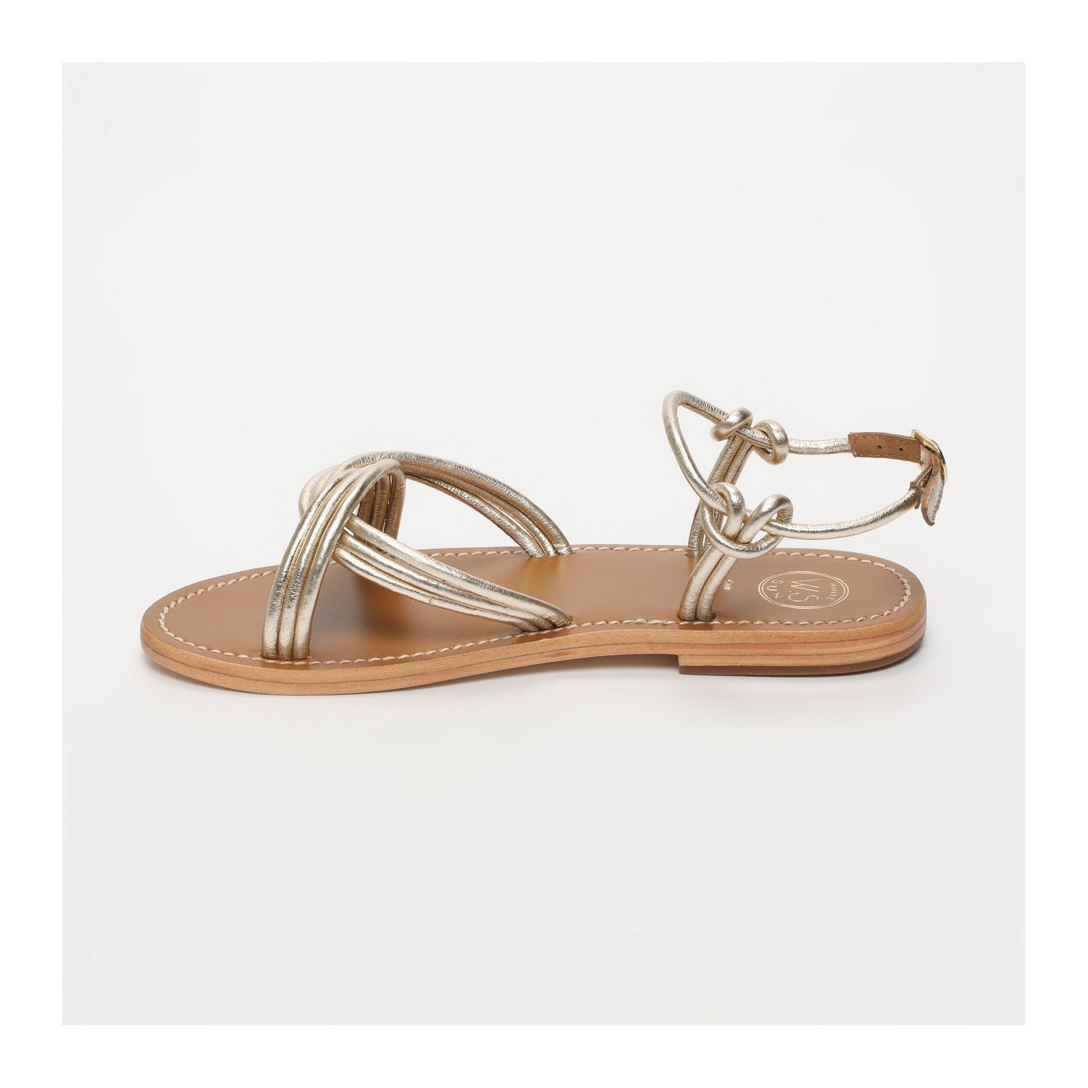 White Sun - Sandales Tia - Gold Goat Leather - Doré
