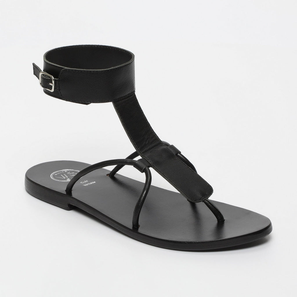 White Sun - Sandalias Babithra - Piel de cabra negra - Negro
