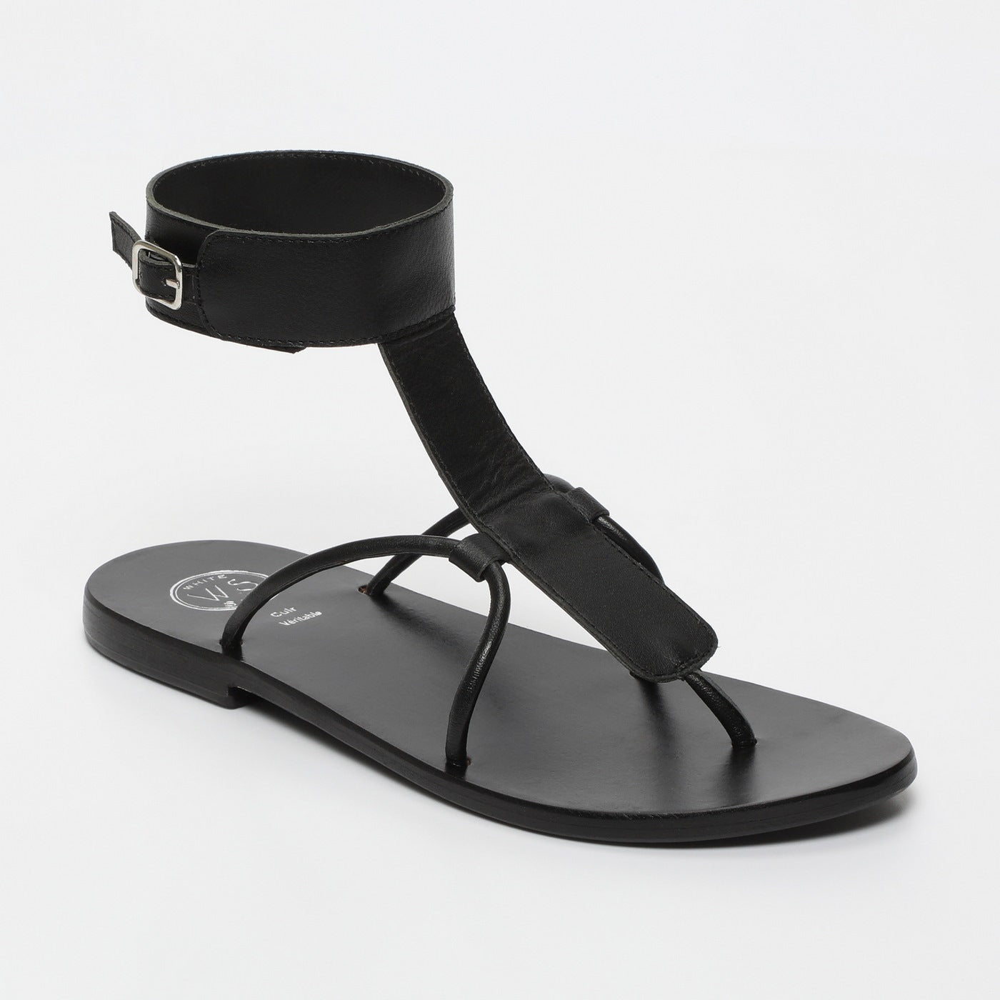 White Sun - Sandalias Babithra - Piel de cabra negra - Negro