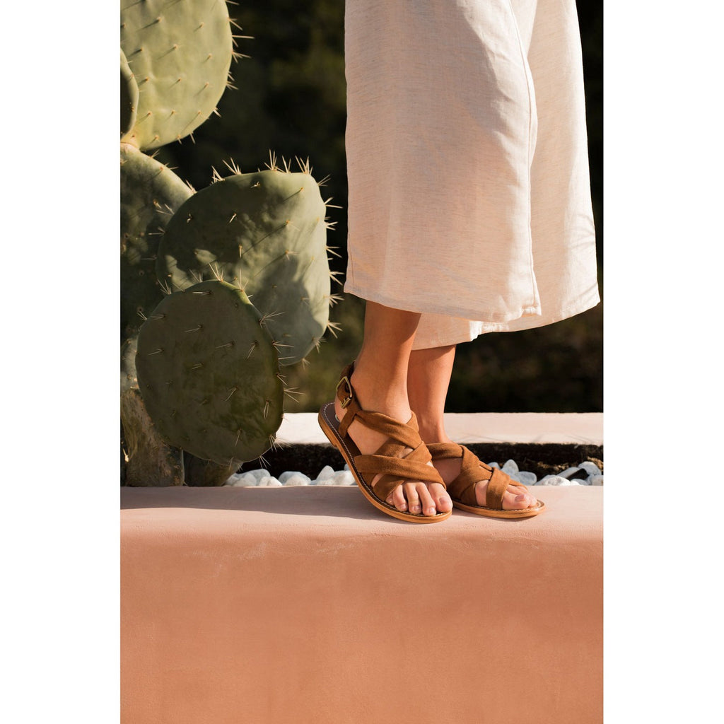 White Sun - Sandalias Banita - Ante de cabra camel - Camel