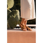 White Sun - Sandalias Banita - Ante de cabra camel - Camel
