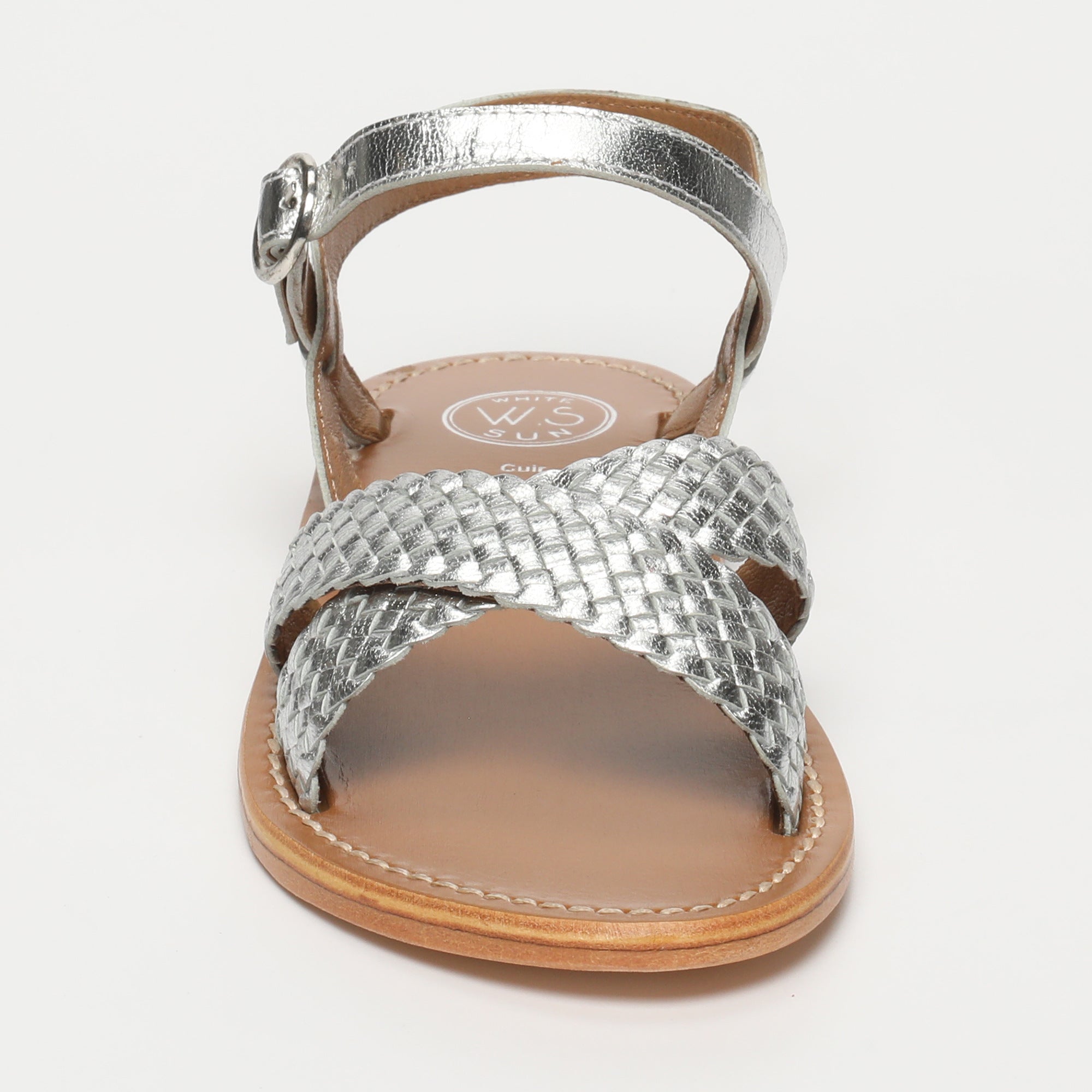 White Sun - Sandales Bharavi - Silver Goat Leather - Silver