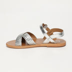 White Sun - Sandales Bharavi - Silver Goat Leather - Silver