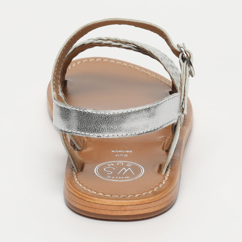 White Sun - Sandales Bharavi - Silver Goat Leather - Silver