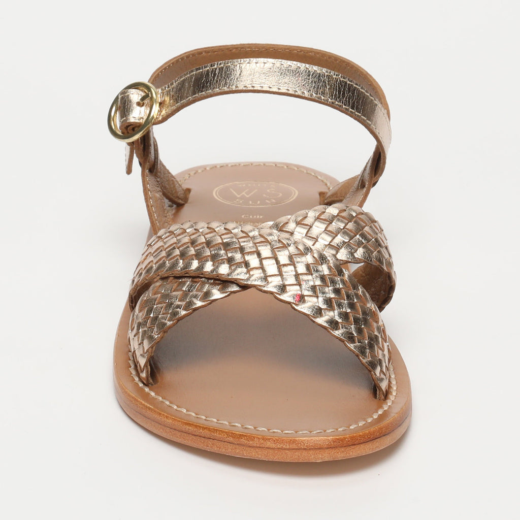 White Sun - Bharavi Sandals - Gold Goat Leather - Gold