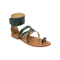 White Sun - Sandales Darika - Green Croco Print Goat - Green Croco