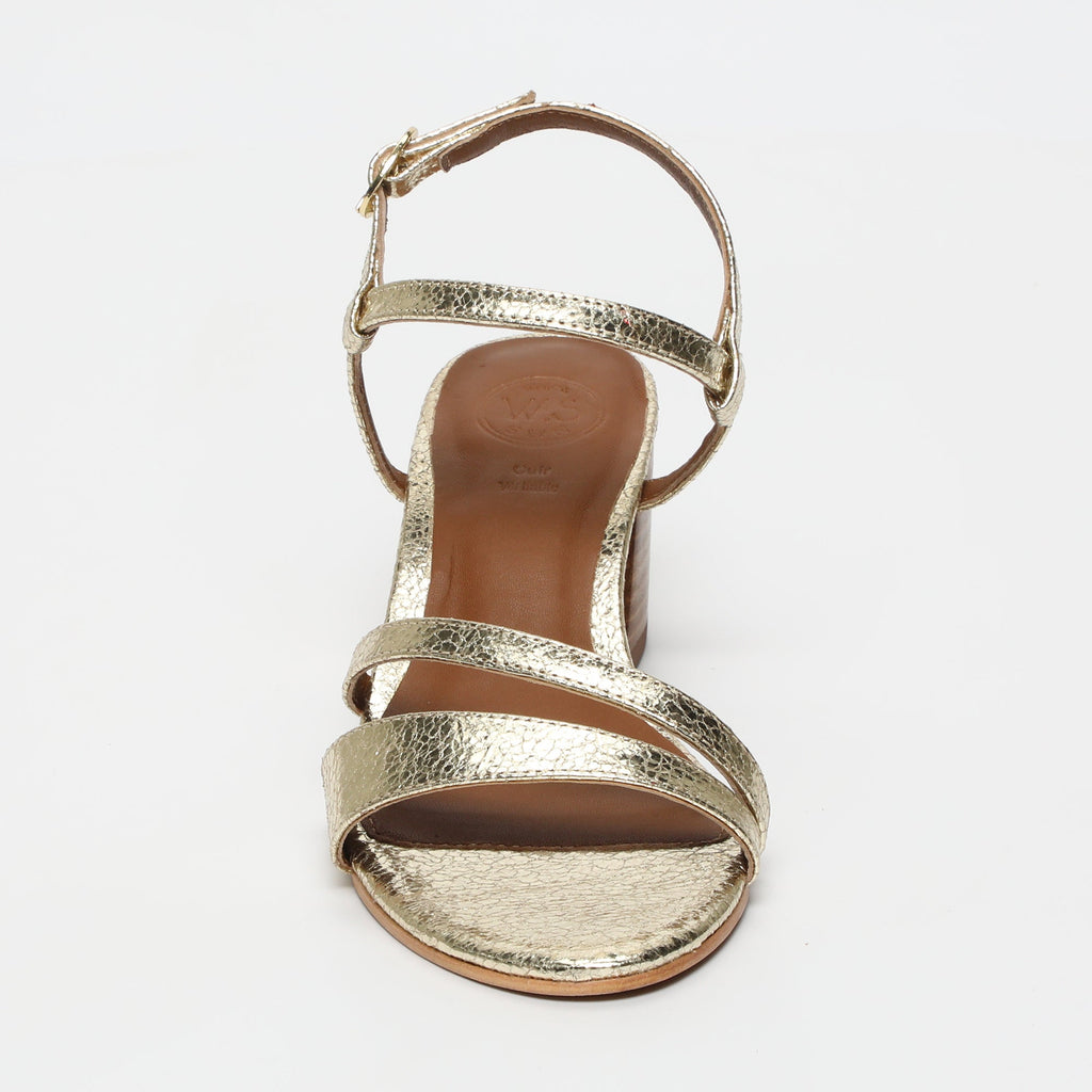 White Sun - Sandales Talon Darshika - Gold Crackle Foil - Gold