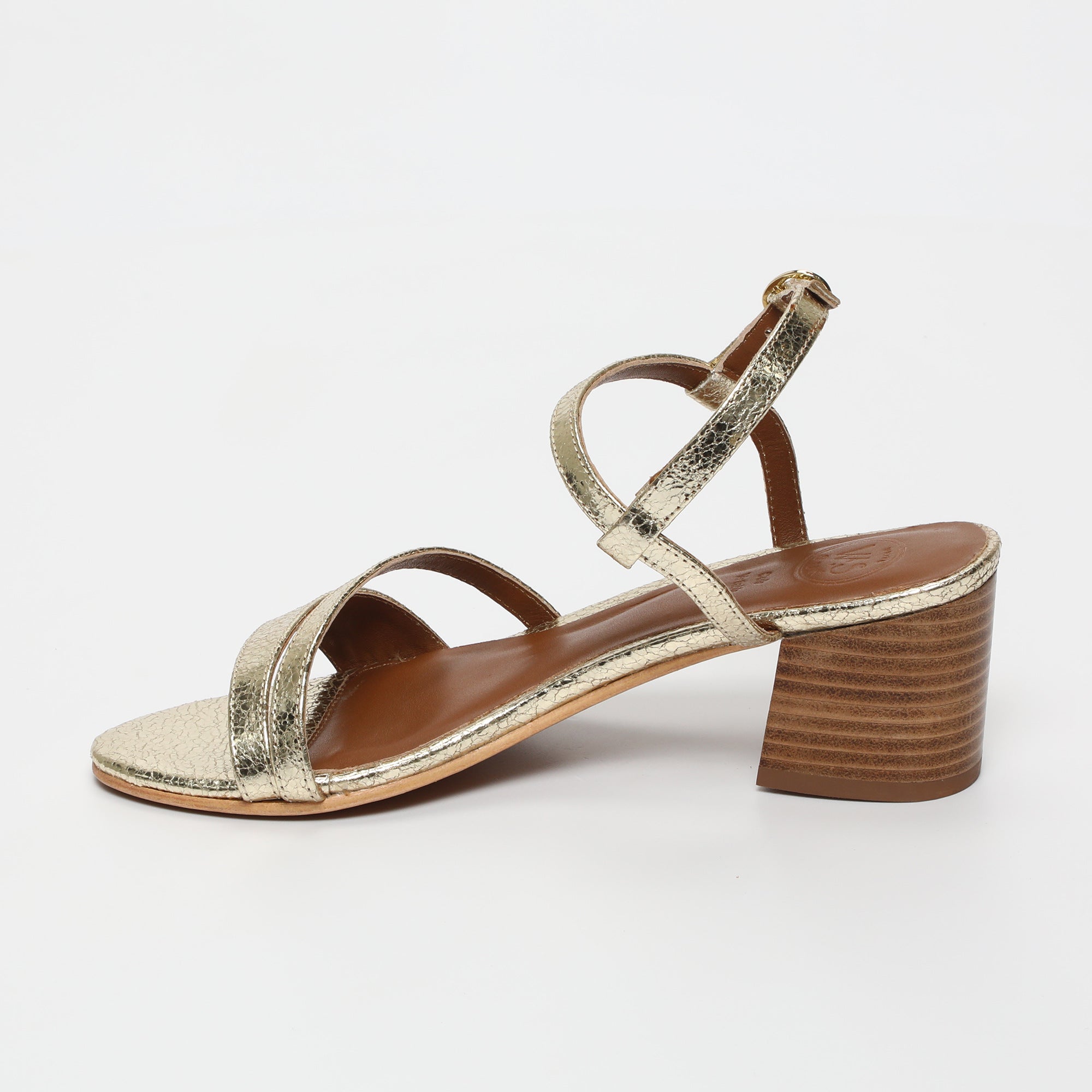White Sun - Sandales Talon Darshika - Gold Crackle Foil - Gold
