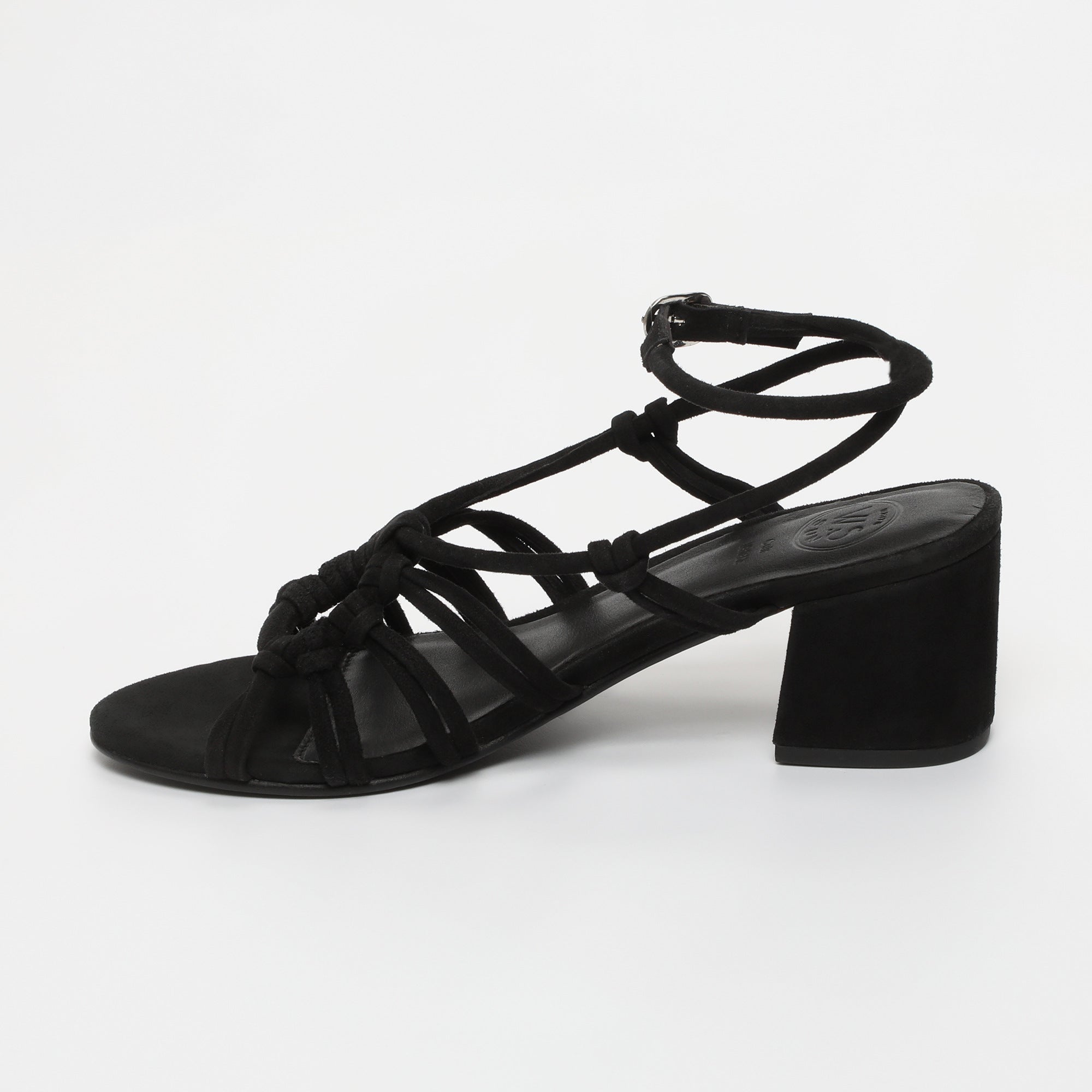 White Sun - Sandalias de tacón Deekshitha - Ante de cabra negro - Negro