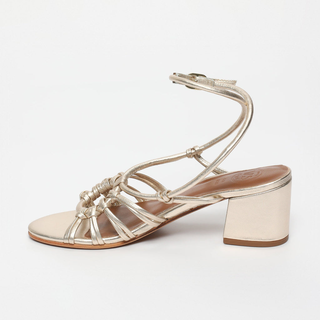 White Sun - Sandalias de Tacón Deekshitha - Platinium Metallic Nappa - Platinium