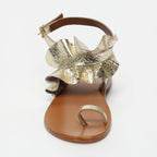 White Sun - Sandalias Devipriya - Gold Crackle Foil - Gold