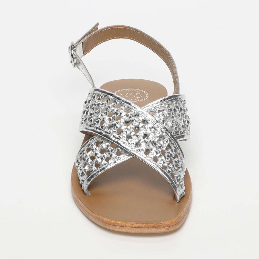 White Sun - Sandales Baishakh - Silver Goat Leather - Silver