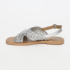 White Sun - Sandales Baishakh - Silver Goat Leather - Silver