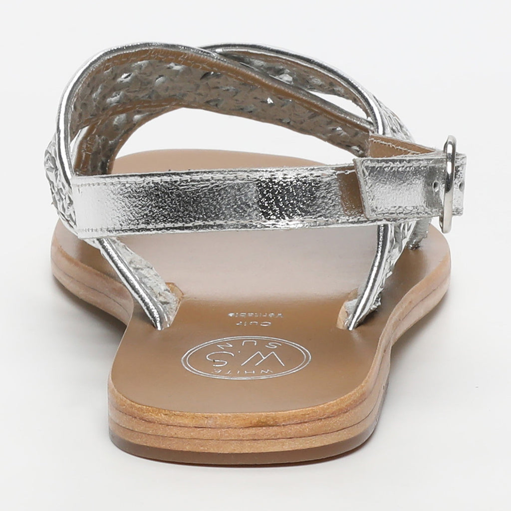 White Sun - Sandales Baishakh - Silver Goat Leather - Silver