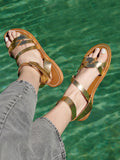 White Sun - Sandalias Motilla - Dark Gold - Mujer