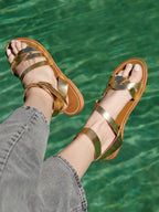 White Sun - Sandalias Motilla - Dark Gold - Mujer