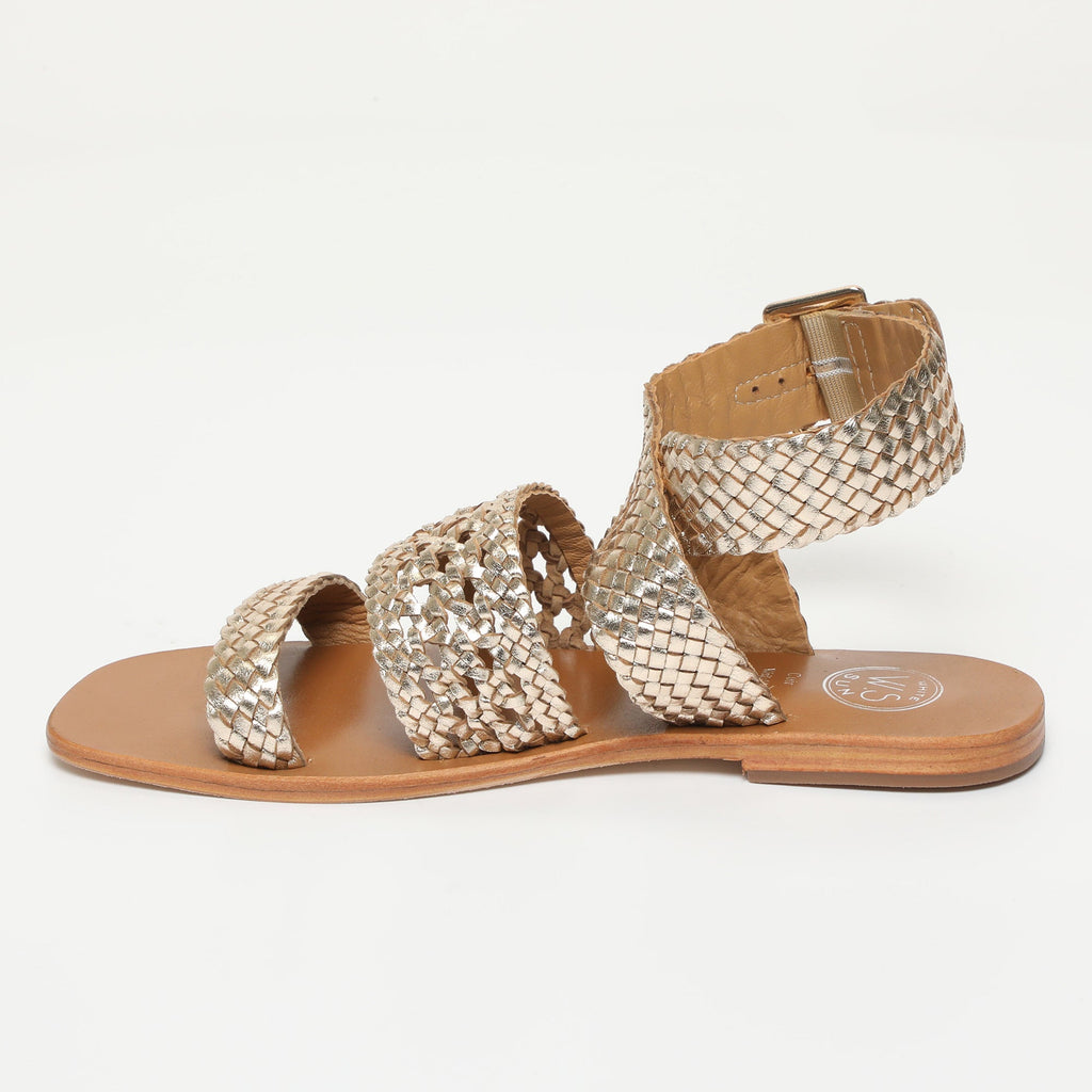 White Sun - Sandalias Solana - Piel de cabra dorada - Dorado