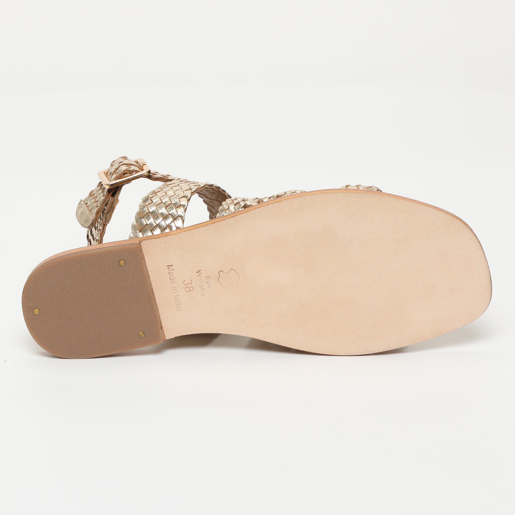 White Sun - Sandalias Solana - Piel de cabra dorada - Dorado