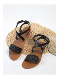 White Sun - Sandales Sesena - Black Goat Leather;Black Buff - Noir