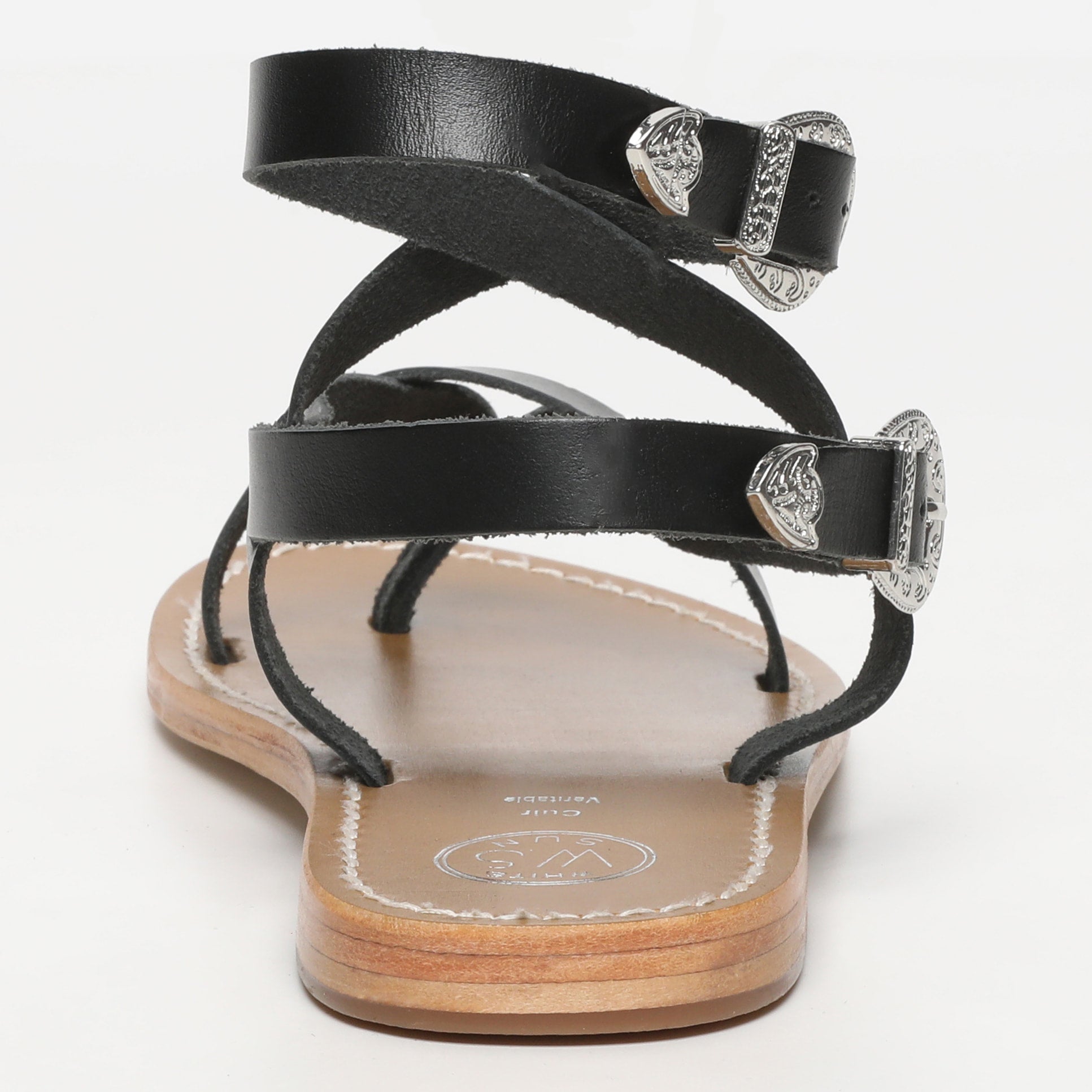 White Sun - Sandalias Piana - Negro Buff - Negro