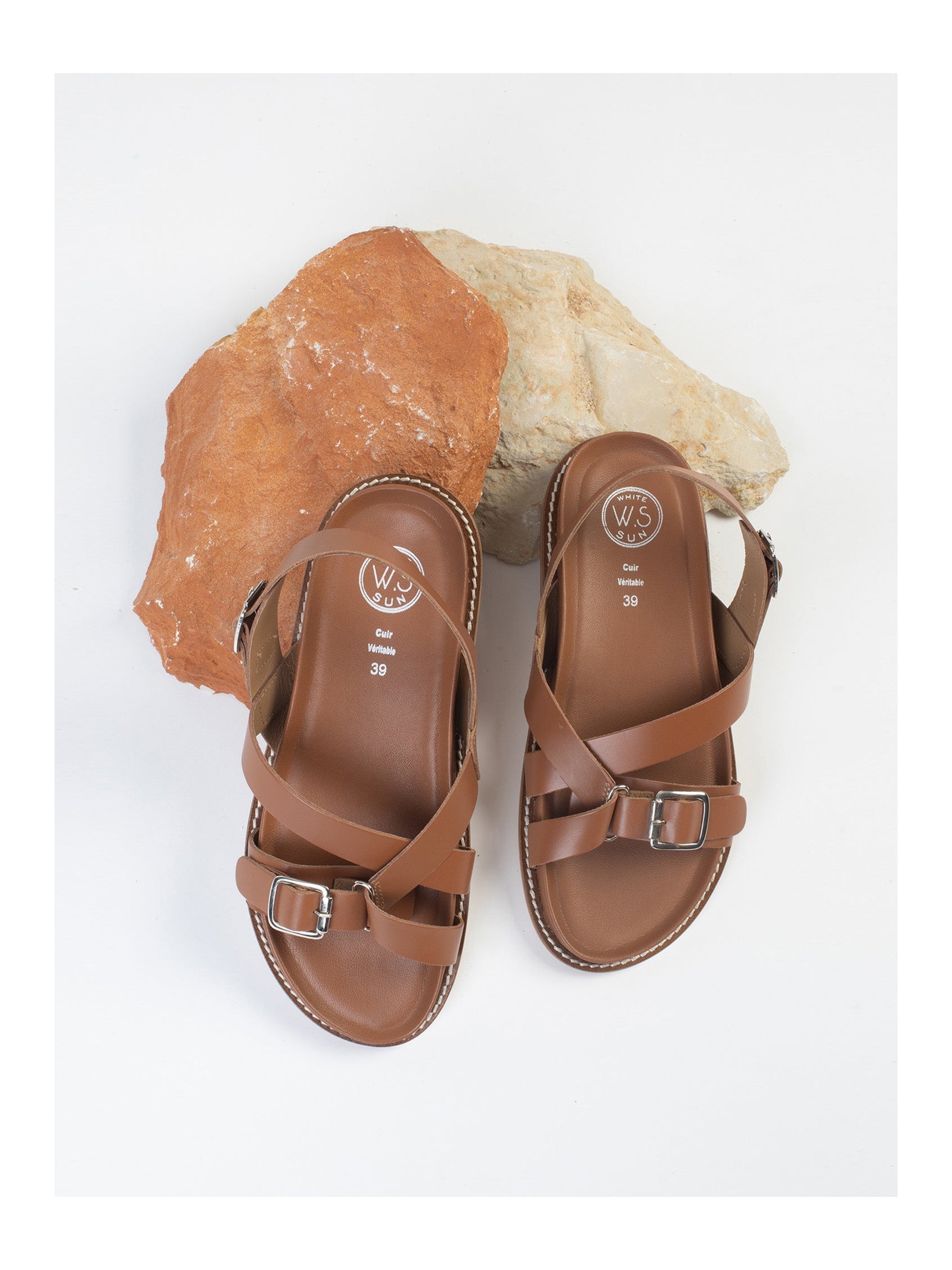 White Sun - Sandales Ampaza - Camel Buff - Camel
