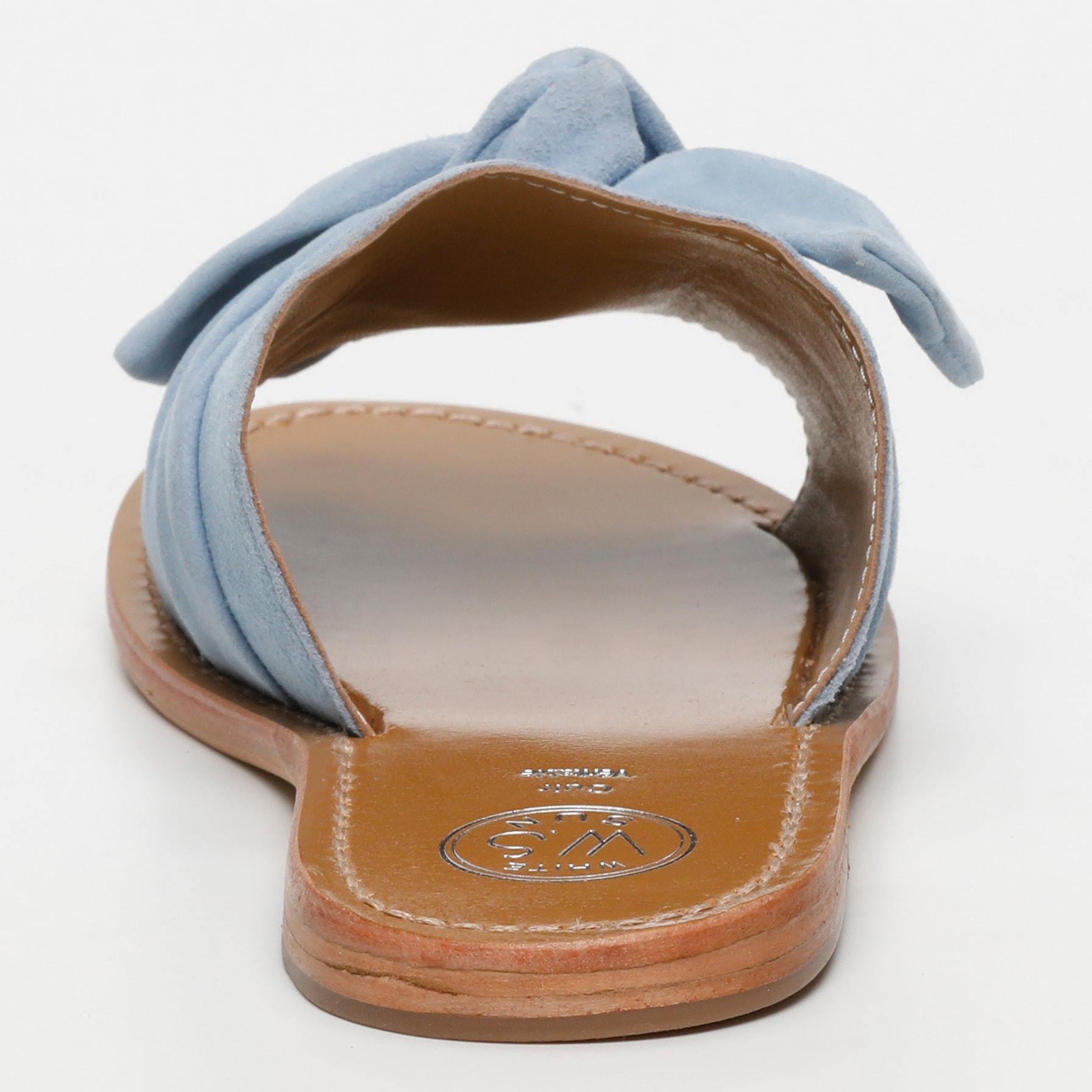 White Sun - Mules Alba - Light Blue Goat Suede - Bleu