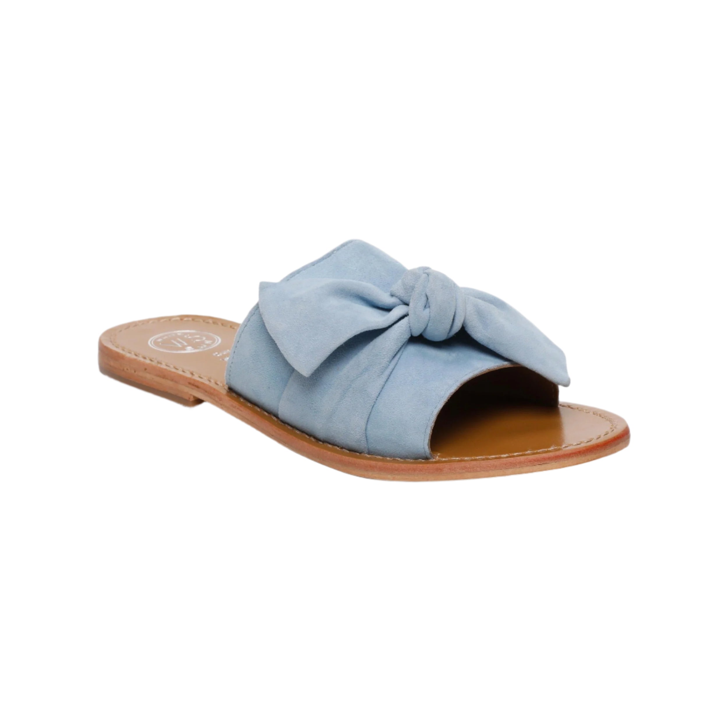 White Sun - Mules Alba - Light Blue Goat Suede - Bleu