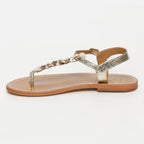 White Sun - Sandalias Natal - Cuero laminado Gold Crackle - Gold Crackle