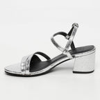White Sun - Sandalias Tacón Darshika - Silver Crackle Foil Leather - Silver Crackle