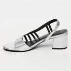 White Sun - Sandalias de tacón Deeksha - Piel de cabra plateada - Plateado