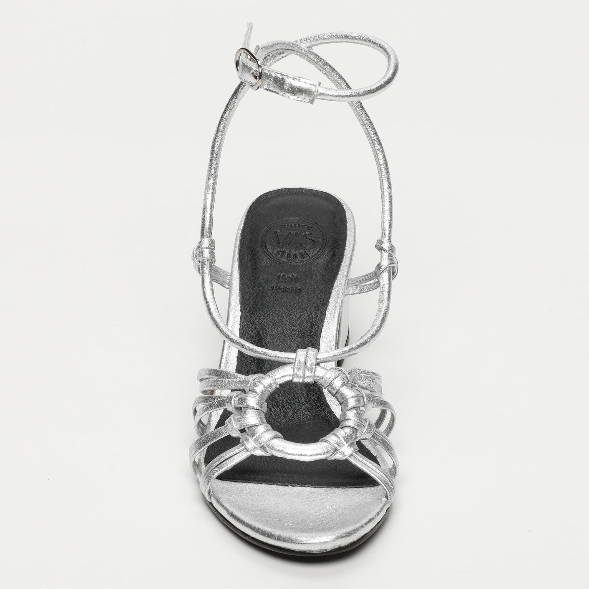 White Sun - Sandales Talon Deekshitha - Silver Sheep Metallic Nappa - Silver