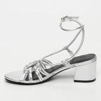 White Sun - Sandales Talon Deekshitha - Silver Sheep Metallic Nappa - Silver