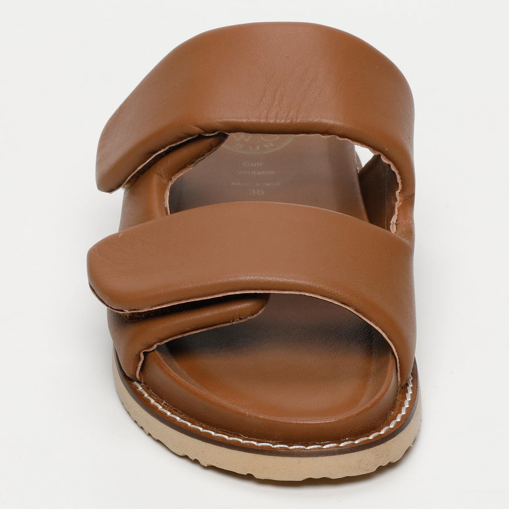 White Sun - Mules Penelope - Camel Sheep Nappa - Marron