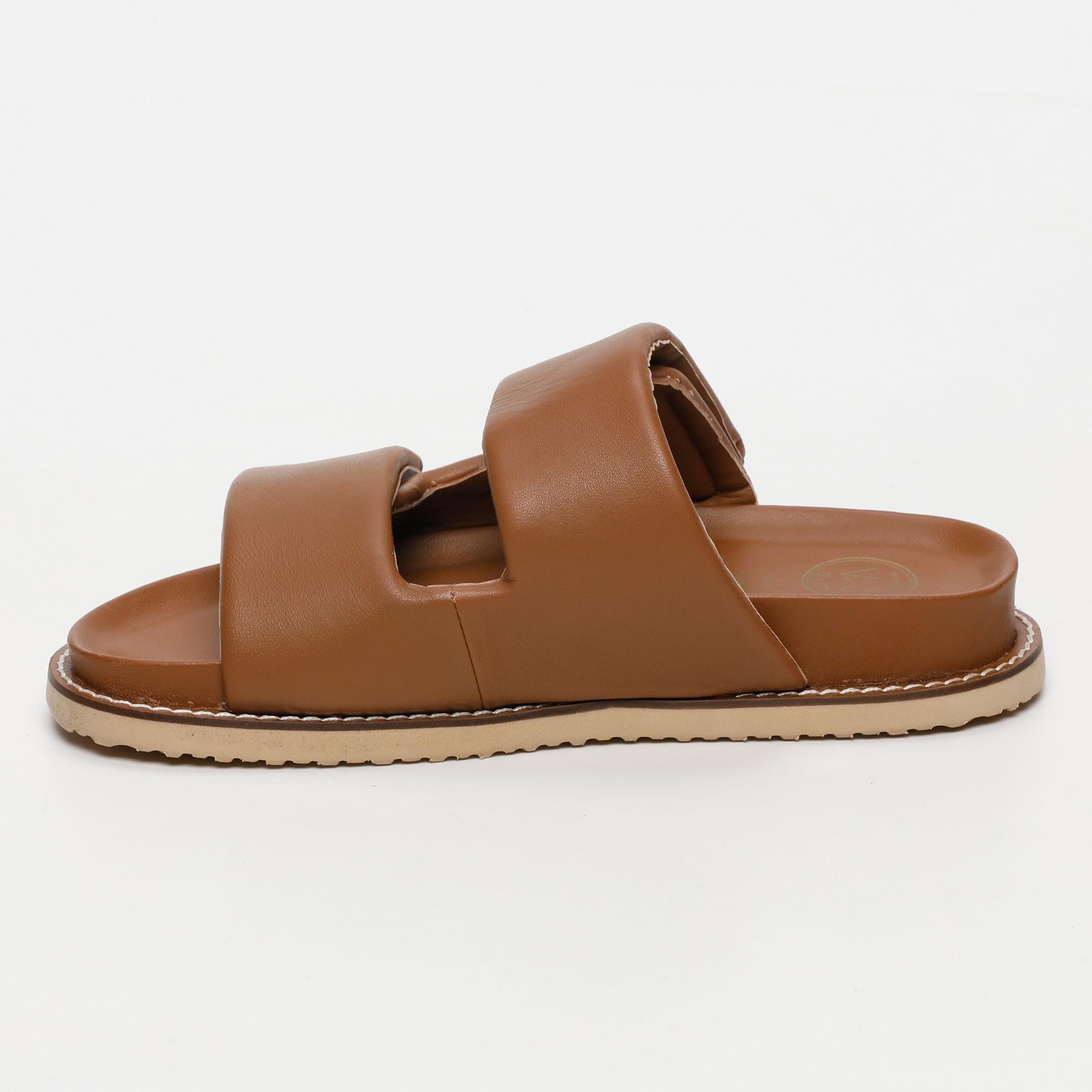 White Sun - Mules Penelope - Camel Sheep Nappa - Marron