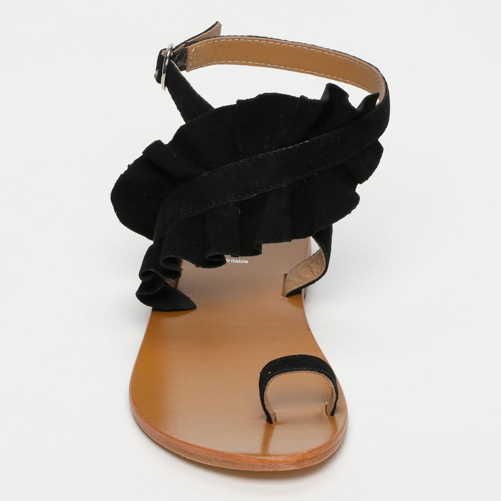 White Sun - Sandales Devipriya - Black Goat Suede - Black