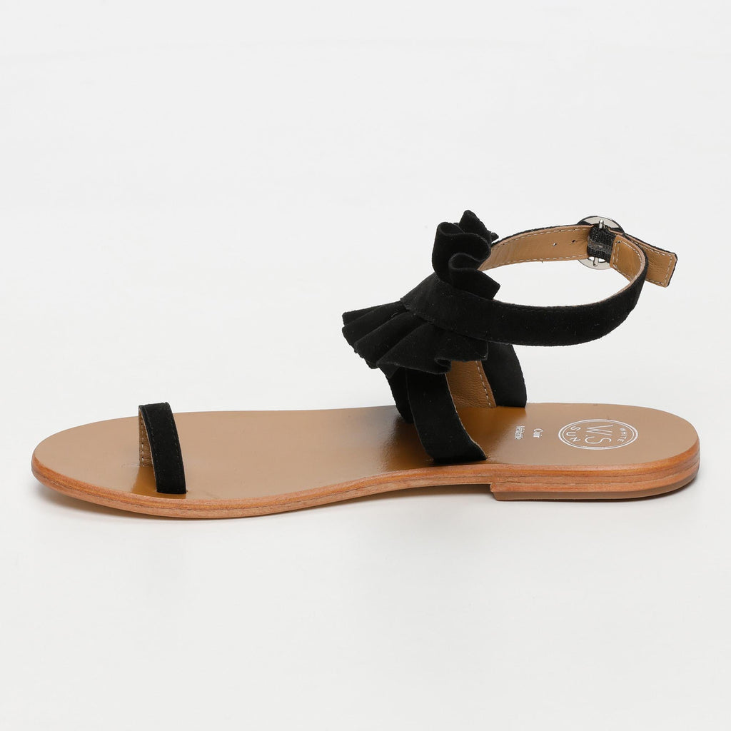White Sun - Sandales Devipriya - Black Goat Suede - Black
