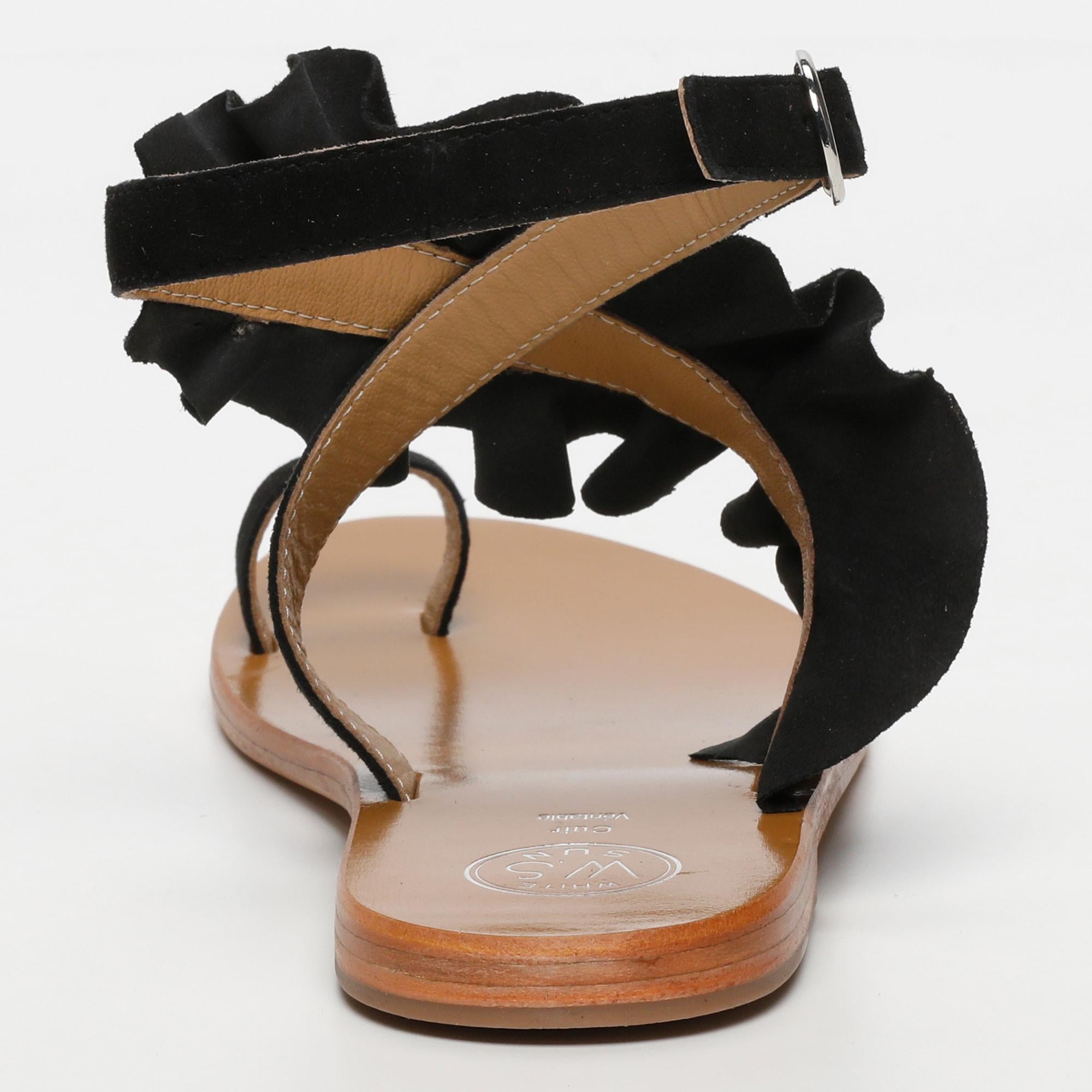 White Sun - Sandales Devipriya - Black Goat Suede - Black