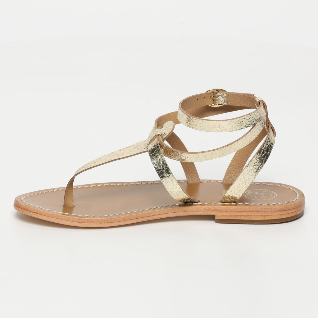 White Sun - Sandales Esther - Gold Crackle Foil Leather - Gold Crackle
