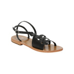 White Sun - Sandales Delaram - Black Croco Print Goat - Motifs