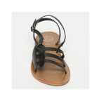 White Sun - Sandales Delaram - Black Croco Print Goat - Motifs