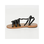 White Sun - Sandales Delaram - Black Croco Print Goat - Motifs