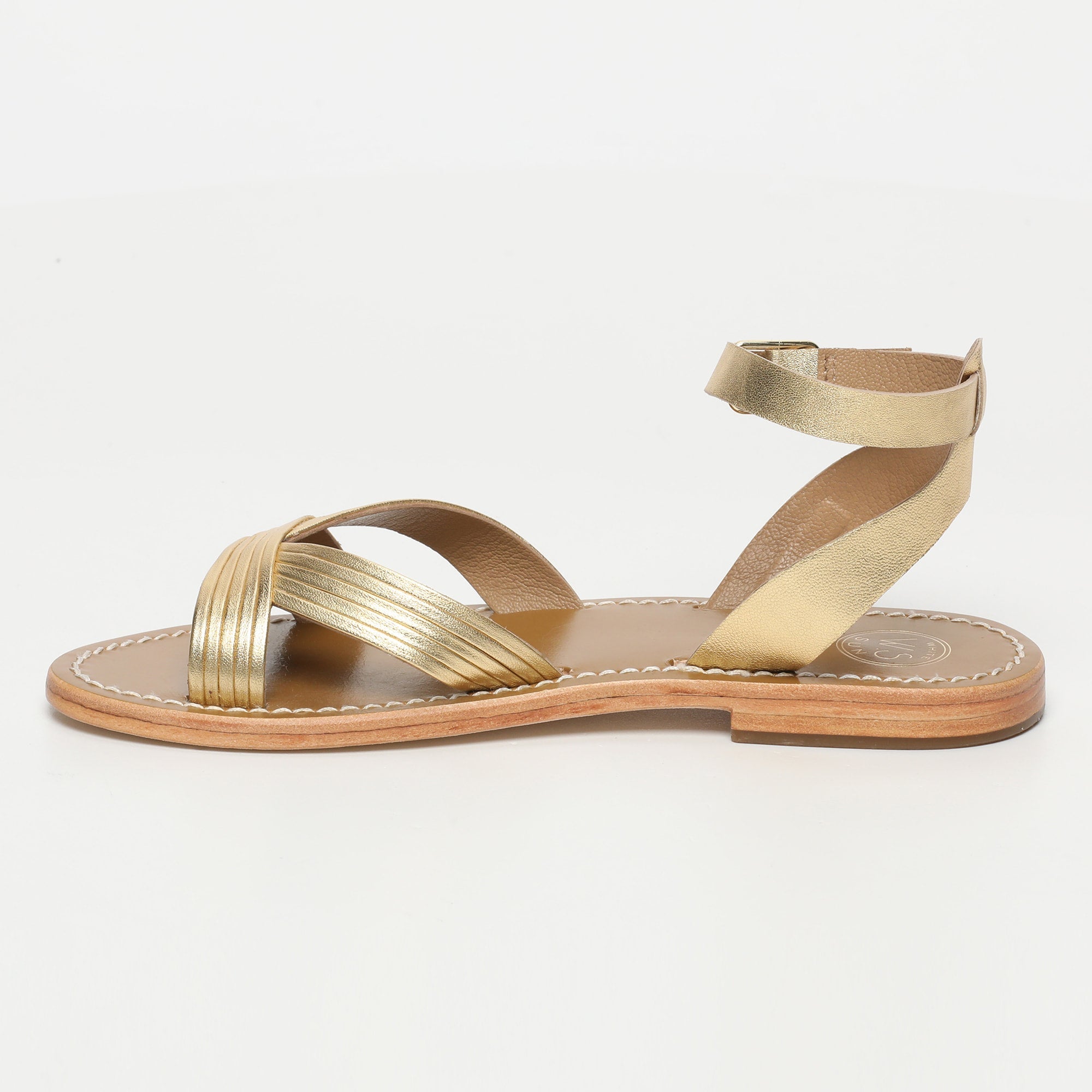 White Sun - Sandales Terri - Dark Gold Sheep Metallic Nappa - Dark Gold