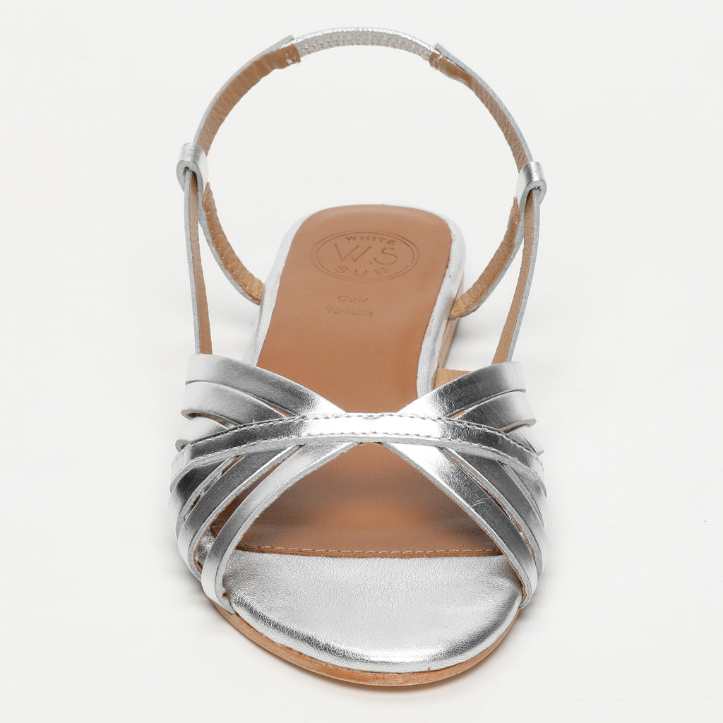 White Sun - Sandalias Babitha - Silver Goat Leather - Silver