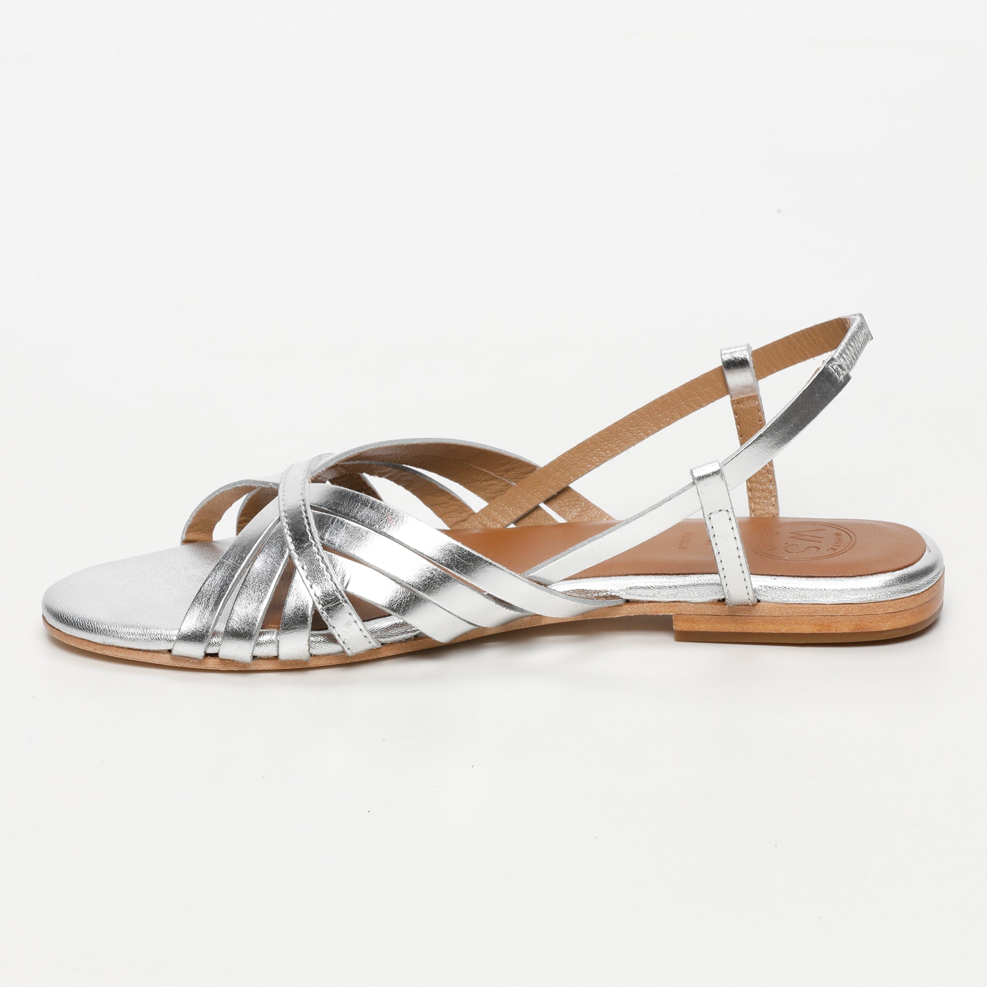 White Sun - Sandalias Babitha - Silver Goat Leather - Silver